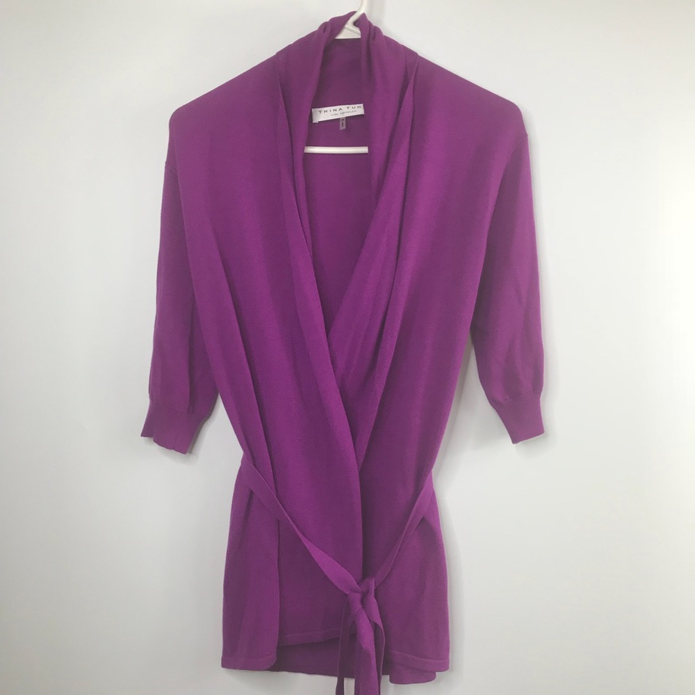 Trina Turk Cardigan Tie Front Short Sleeve NP